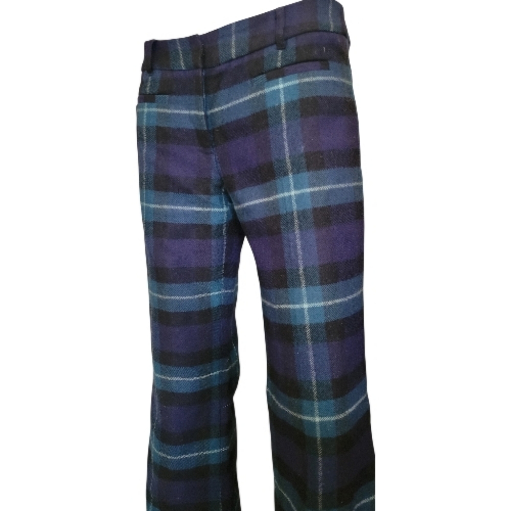 Rare LL Signature Bean Vintage Green / Blue Plaid Wool Pants / Trousers Sz 2 - Picture 2 of 7